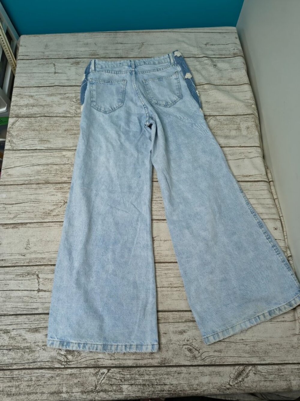 Youcom Light Wash Wide Leg High Rise Jeans Size 36 - Picture 10 of 10